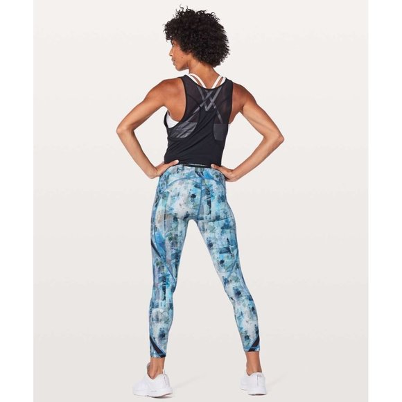 Lululemon Leggings On Pace Tight 7/8 Sun Dazed Multi Blue - Picture 2 of 16